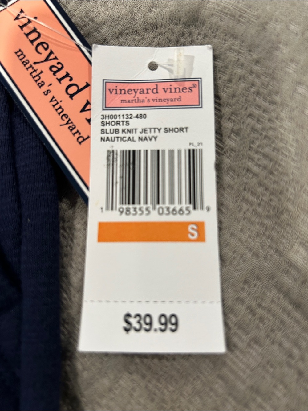 Vineyard Vines Boys Navy Drawstring Shorts - Picture 4 of 4